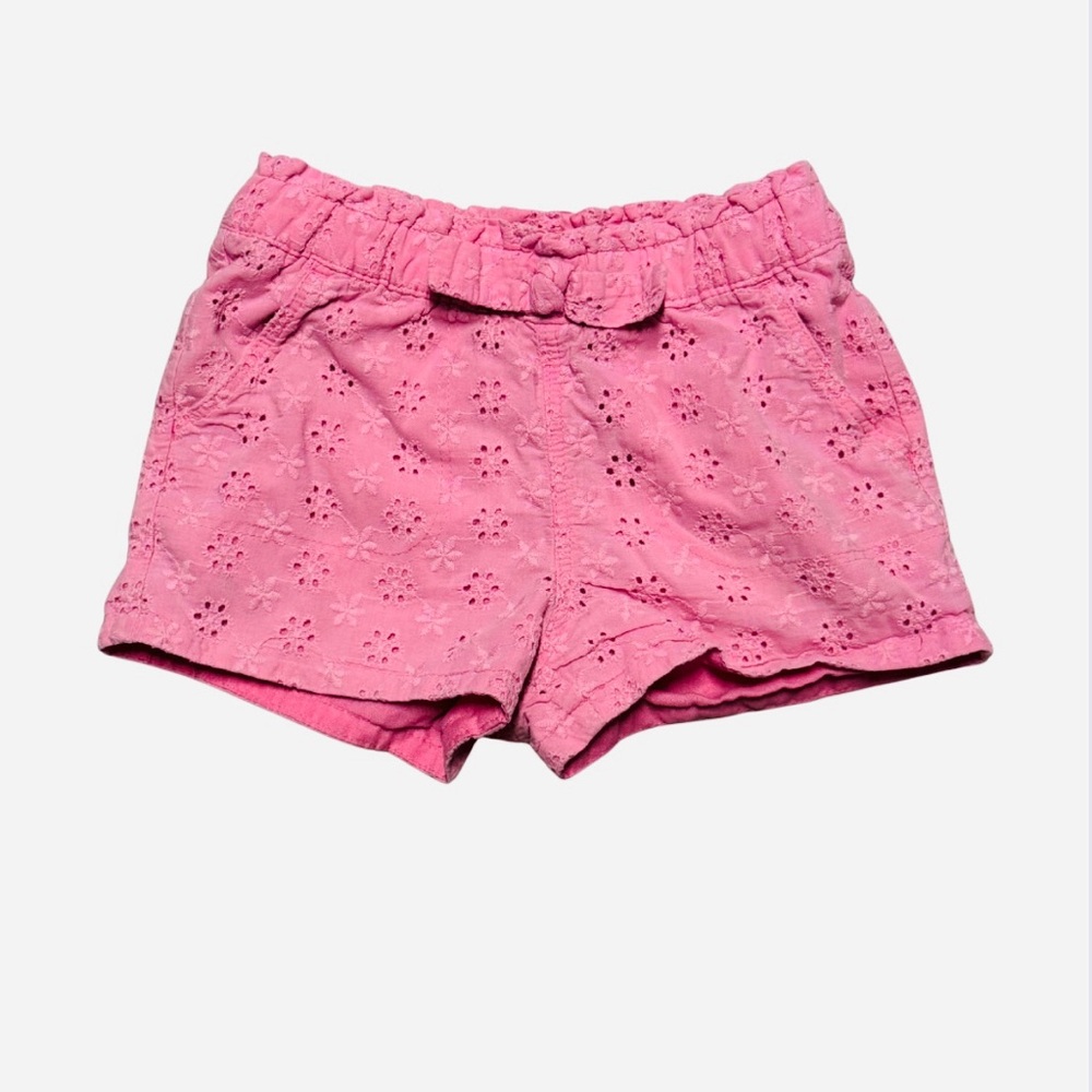 Pink Eyelet Girls Shorts